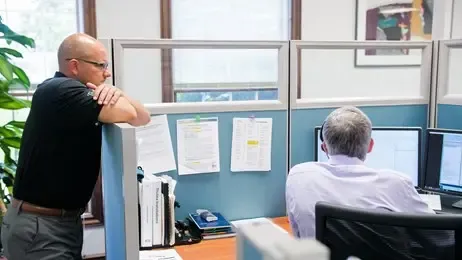 man at desk