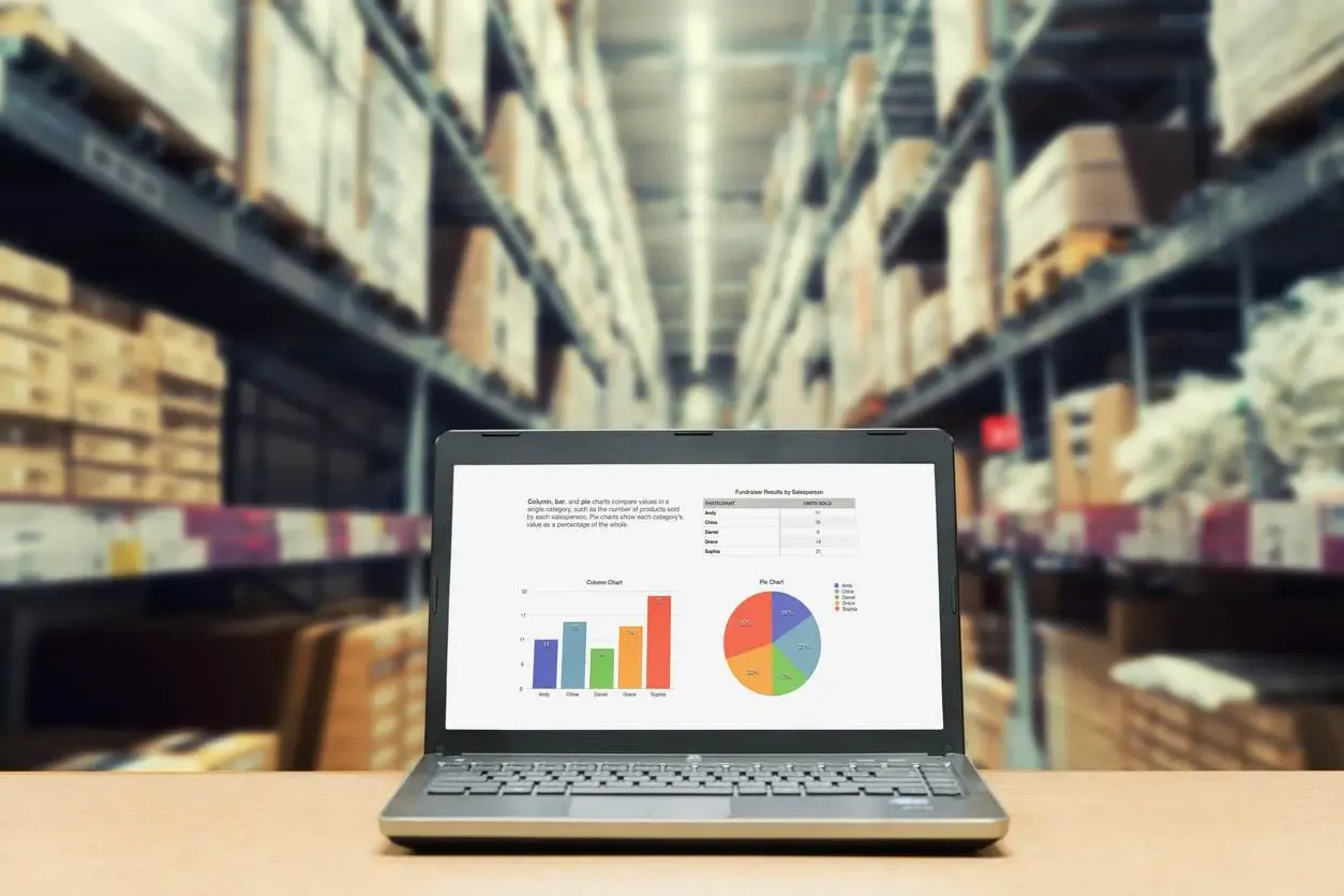 computer in a warehouse